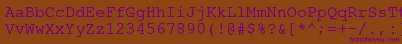 ErKurier866 Font – Purple Fonts on Brown Background