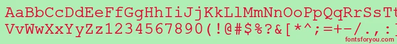 ErKurier866 Font – Red Fonts on Green Background