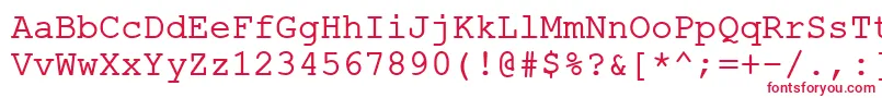 Czcionka ErKurier866 – czerwone czcionki na białym tle