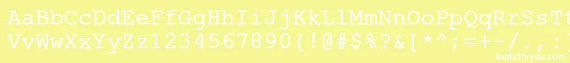 Fonte ErKurier866 – fontes brancas em um fundo amarelo