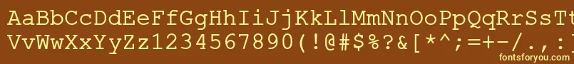 ErKurier866-fontti – keltaiset fontit ruskealla taustalla