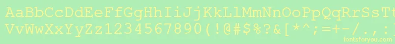 Czcionka ErKurier866 – żółte czcionki na zielonym tle