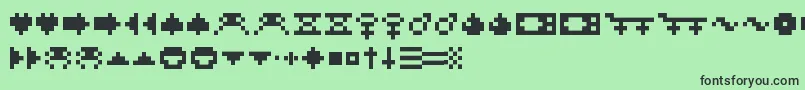 Rotors-Schriftart – Schwarze Schriften auf grünem Hintergrund