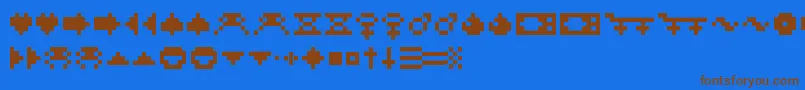 Rotors Font – Brown Fonts on Blue Background