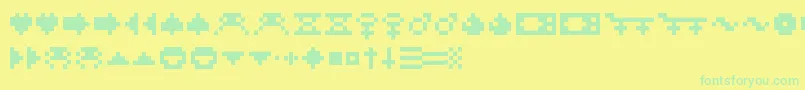 Weitere Informationen zur Rotors-Schriftart Rotors-Schriftart – Grüne Schriften auf gelbem Hintergrund