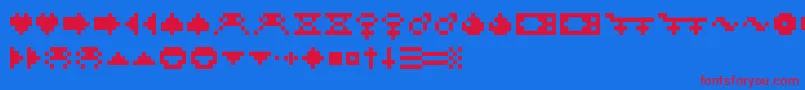 Rotors Font – Red Fonts on Blue Background