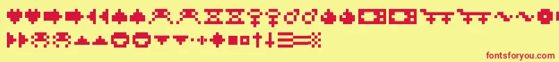 Rotors Font – Red Fonts on Yellow Background