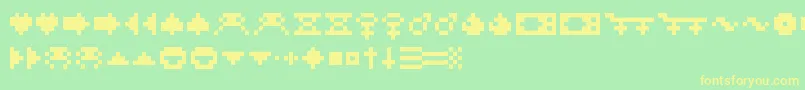 Rotors Font – Yellow Fonts on Green Background