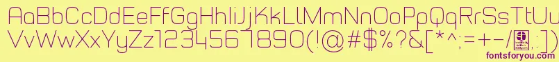 TypoStyleThinDemo Font – Purple Fonts on Yellow Background