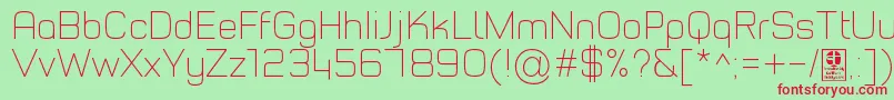 TypoStyleThinDemo Font – Red Fonts on Green Background