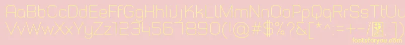 TypoStyleThinDemo-Schriftart – Gelbe Schriften auf rosa Hintergrund