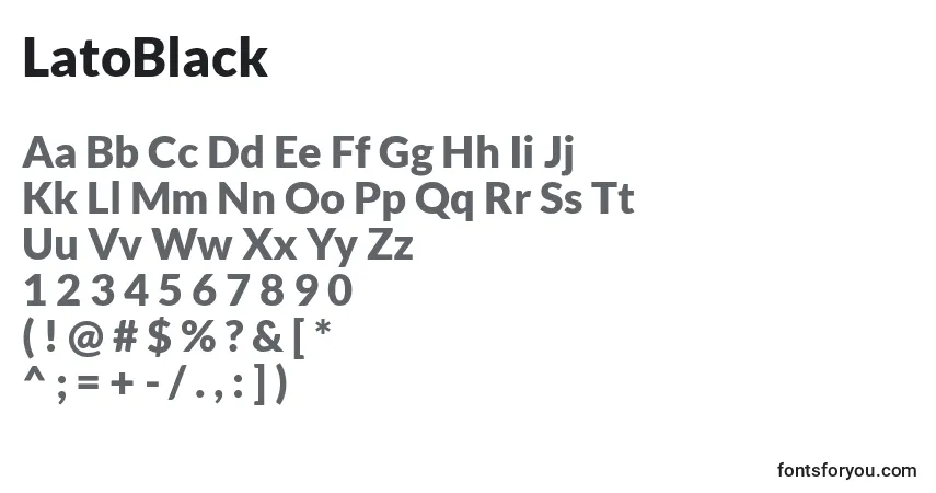 LatoBlack Font – alphabet, numbers, special characters