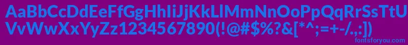 フォントLatoBlack – 紫色の背景に青い文字