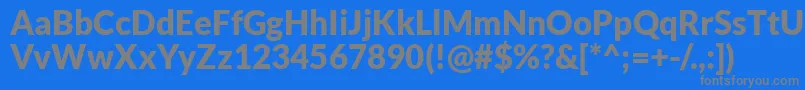 フォントLatoBlack – 青い背景に灰色の文字