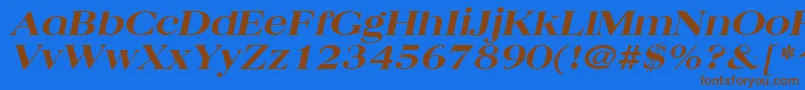 Шрифт QuantasbroadextraboldItalic – коричневые шрифты на синем фоне