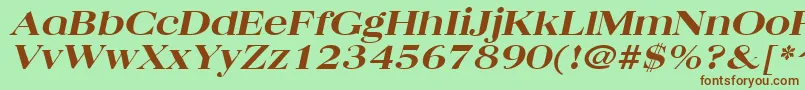 QuantasbroadextraboldItalic Font – Brown Fonts on Green Background