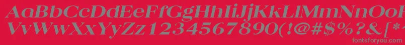 QuantasbroadextraboldItalic Font – Gray Fonts on Red Background