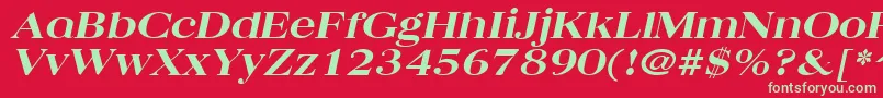 QuantasbroadextraboldItalic Font – Green Fonts on Red Background