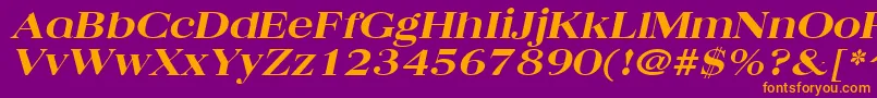 QuantasbroadextraboldItalic Font – Orange Fonts on Purple Background