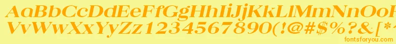 QuantasbroadextraboldItalic Font – Orange Fonts on Yellow Background