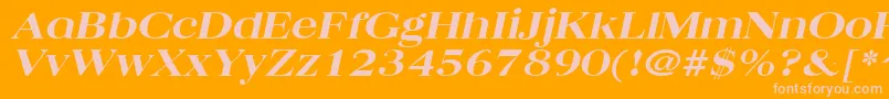 QuantasbroadextraboldItalic Font – Pink Fonts on Orange Background