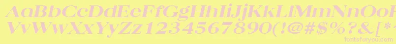 QuantasbroadextraboldItalic Font – Pink Fonts on Yellow Background