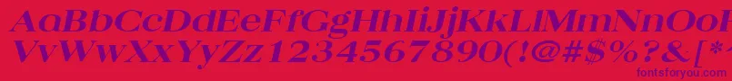 QuantasbroadextraboldItalic Font – Purple Fonts on Red Background