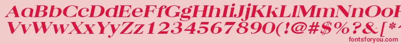 QuantasbroadextraboldItalic Font – Red Fonts on Pink Background