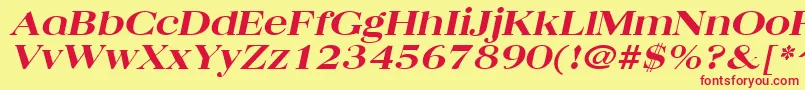 QuantasbroadextraboldItalic Font – Red Fonts on Yellow Background