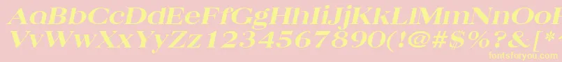 QuantasbroadextraboldItalic Font – Yellow Fonts on Pink Background