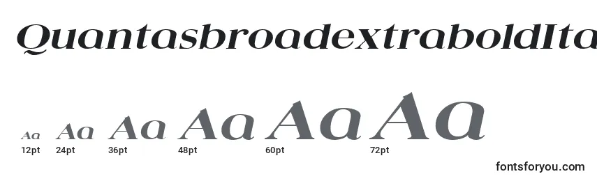 Размеры шрифта QuantasbroadextraboldItalic