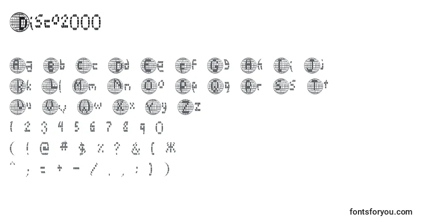 Schriftart Disco2000 – Alphabet, Zahlen, spezielle Symbole