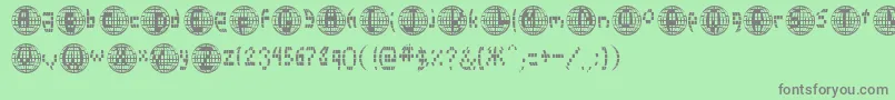 フォントDisco2000 – 緑の背景に灰色の文字