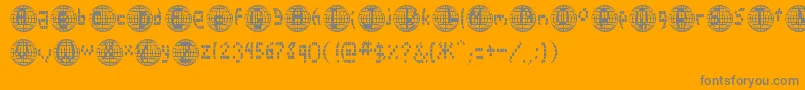 Disco2000-Schriftart – Graue Schriften auf orangefarbenem Hintergrund