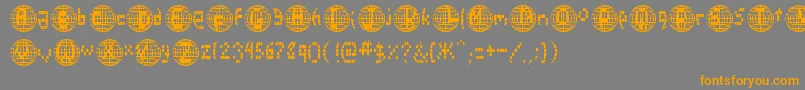 フォントDisco2000 – オレンジの文字は灰色の背景にあります。