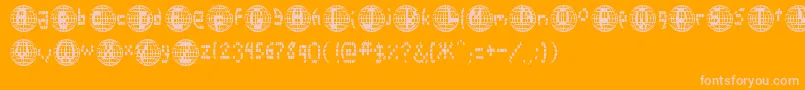 Disco2000-Schriftart – Rosa Schriften auf orangefarbenem Hintergrund
