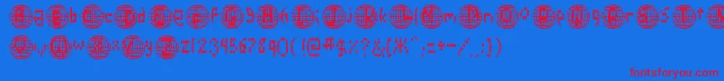 フォントDisco2000 – 赤い文字の青い背景
