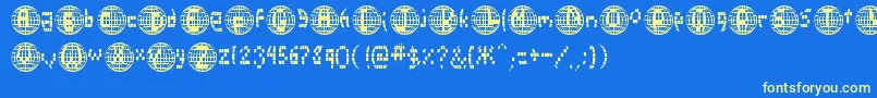フォントDisco2000 – 黄色の文字、青い背景