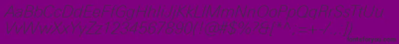 UniversNextProThinItalic Font – Black Fonts on Purple Background