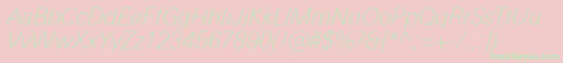 UniversNextProThinItalic Font – Green Fonts on Pink Background