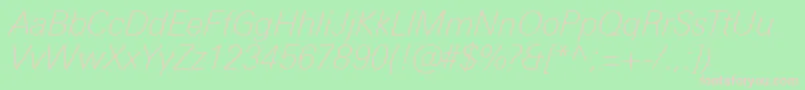 UniversNextProThinItalic Font – Pink Fonts on Green Background