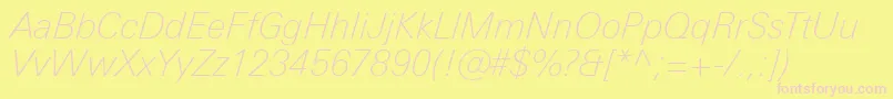 UniversNextProThinItalic Font – Pink Fonts on Yellow Background