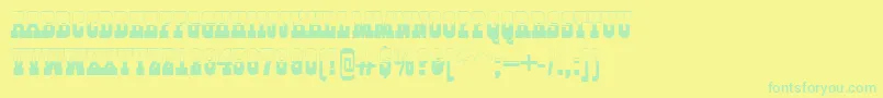 GildiatitulbwRegular-fontti – vihreät fontit keltaisella taustalla