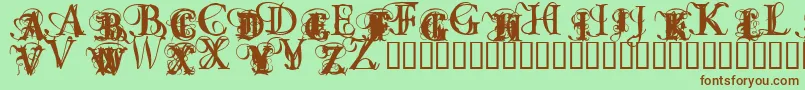 OmnipotenceBlack-fontti – ruskeat fontit vihreällä taustalla