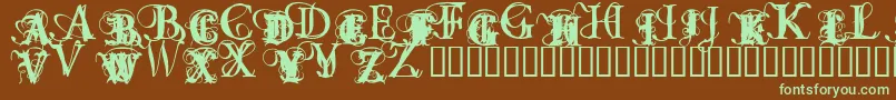 OmnipotenceBlack Font – Green Fonts on Brown Background