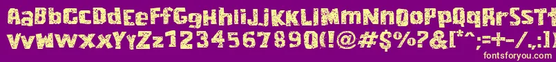 CordelEncarnadoIi Font – Yellow Fonts on Purple Background