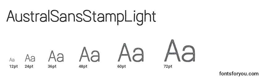AustralSansStampLight Font Sizes