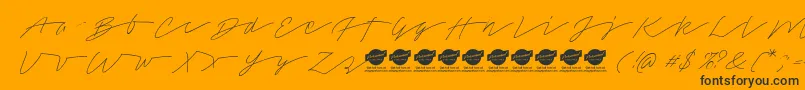 TamoroscriptPersonaluseonly Font – Black Fonts on Orange Background