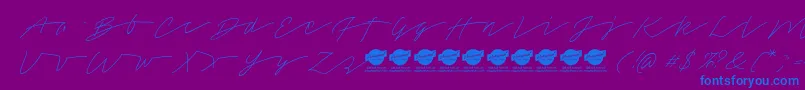 TamoroscriptPersonaluseonly Font – Blue Fonts on Purple Background