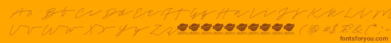 TamoroscriptPersonaluseonly Font – Brown Fonts on Orange Background